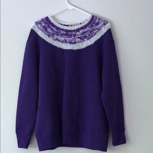 Crocheted Purple Sweatshirt